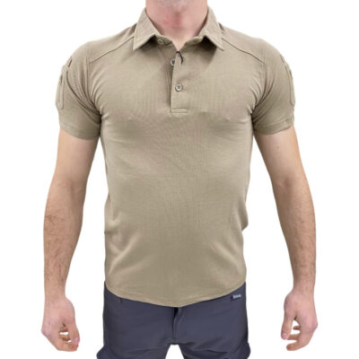 Outdoor gömlek yaka bej tişört model